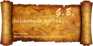 Goldschein Béla névjegykártya